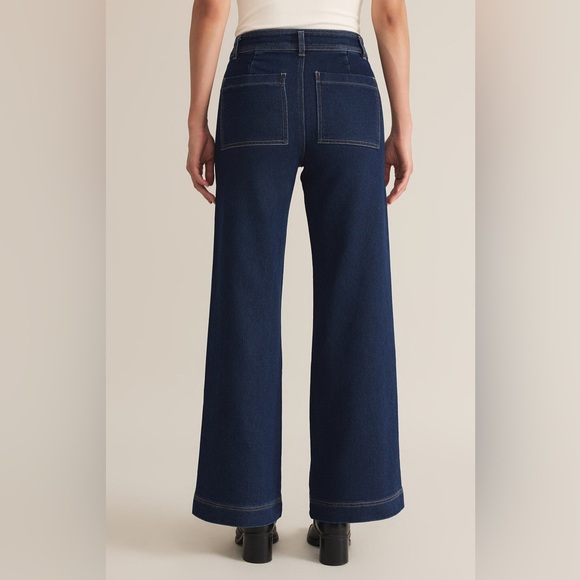 NWT Z Supply Rilynn Wide Leg denim Dark Rinse size 26 - Picture 3 of 4